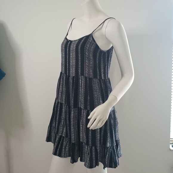 Free People Tiered Ruffle Boho Mini Dress Size Small Scoop Neck Strappy - Picture 4 of 8